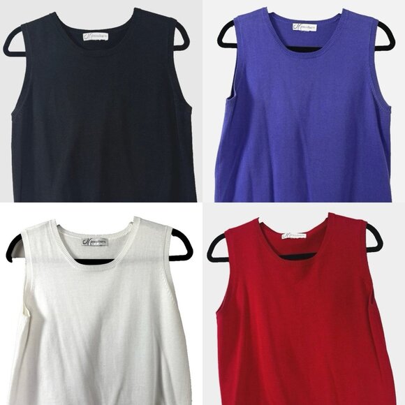Dressbarn Womens M/L Set Of 4 Sweater Vests Lightweight Bundle Layers Preppy Fit - Picture 1 of 12